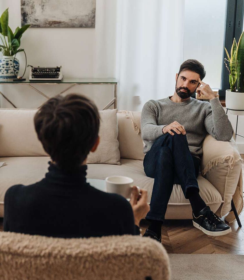 Couple attending relationship counseling with a licensed therapist during a couples therapy session.